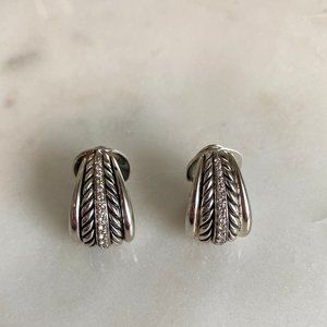 David Yurman Tapered Diamond Bamboo Earrings